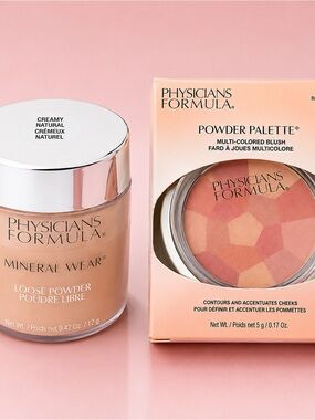 Physicians Formula Makeup Bundle Mineral Wear Loose Powder+ Powder Palette Blush